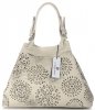 Bőr táska shopper bag Vittoria Gotti bézs V8913